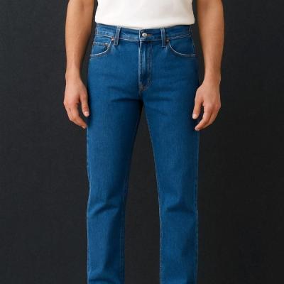 شلوار جین راسته مردانه آبی وسط