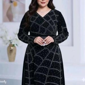 پیراهن مهمانی زنانه کرپ مدل پیراهن مجلسی سایز بزرگ زنانه تا سایز 60 مدل طناز 76333