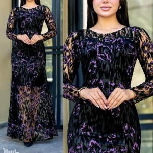 پیراهن مهمانی زنانه گیپور مدل پیراهن خوشگل خاص دخترونه هیلدا فلوک طرحدار 97052