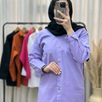 مانتو اسپرت زنانه کتان مدل ضخیم 420 گرمی قد 80