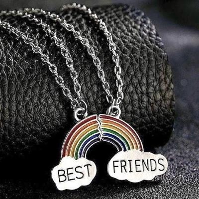 ست گردنبند بهترین دوست (Best Friends) مدل رنگین کمان