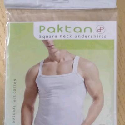 زیرپوش یقه خشتی مردانه نخ پنبه برند پاک تن در دو سایز L و XL