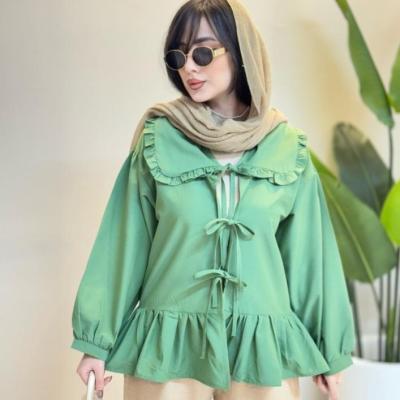 مانتو دخترانه پوپلین مدل عروسکی