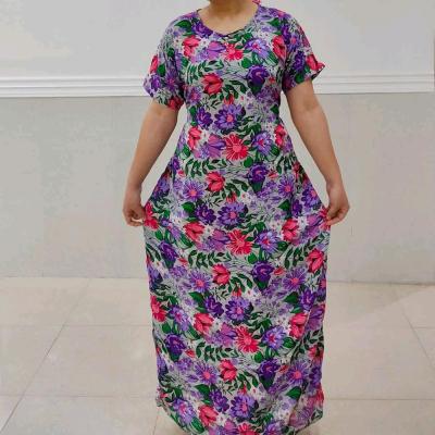 ساحلی آستین کوتاه گل گلی نخی