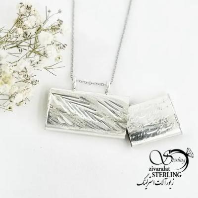 گردنبند نقره 925 عیار جای حرز با زنجیر ایتالیایی کد 18640