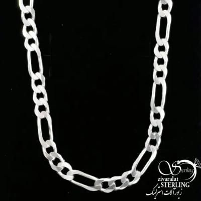 زنجیر (گردنبند) کارتیر درشت با نقره 925 عیار کد 18474