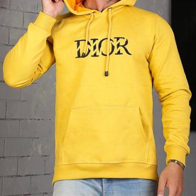 هودی مردانه پنبه سه نخ توکرکی DIOR زرد روشن