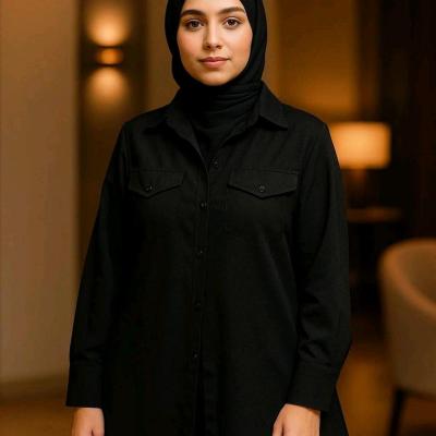 شومیز مانتویی زنانه مشکی داکرون ارسال رایگان