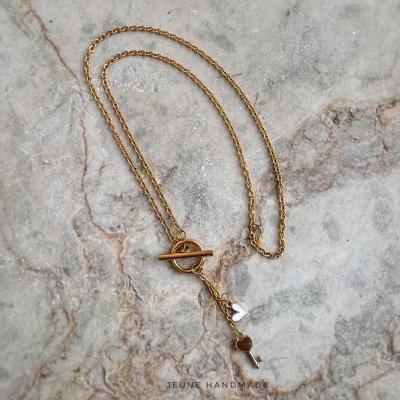 گردنبند کلید قلب زنجیر