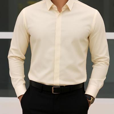 پیراهن مردانه نباتی دکمه مخفی دوشین ارسال رایگان