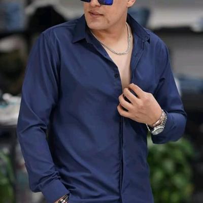 پیراهن سرمه ای مردانه دوشین دکمه مخفی ارسال رایگان