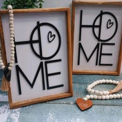 تابلو تکست چوبی هوم