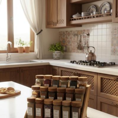 استند چوبی توسکا 18 پارچه با شیشه 12 سانتی مک کارتی