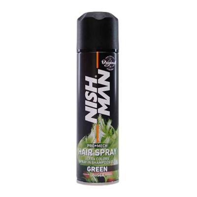 اسپری رنگ مو موقت نیشمن NISHMAN رنگ سبز GREEN حجم 150 میل