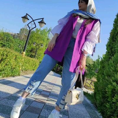 مانتو دخترانه کتان گلنزو مدل مانتو آستین شومیزی