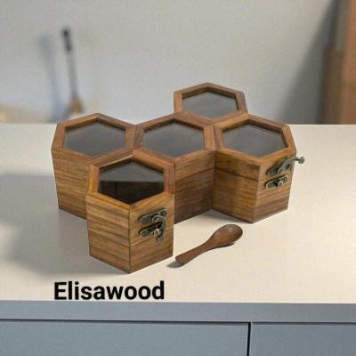 جا ادویه ای چوبی مدل زنبوری ارسال رایگان