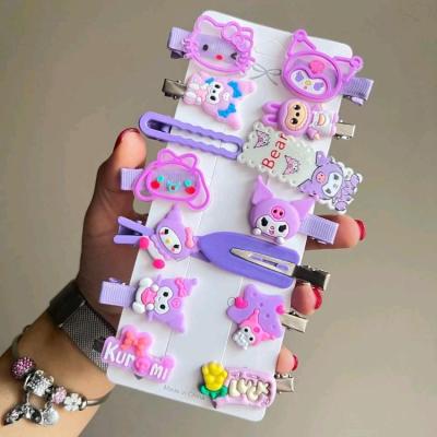 پک گیره مو سیلیکونی 14 عددی رنگ بنفش