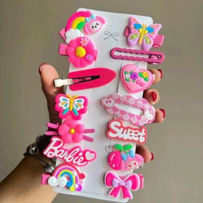 پک گیره مو سیلیکونی 14 عددی رنگ سرخابی