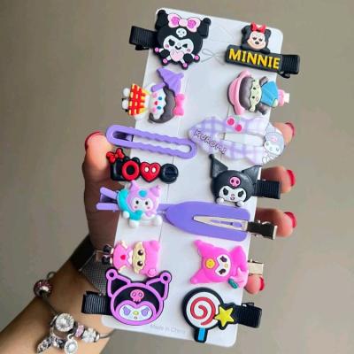 پک گیره مو سیلیکونی 14 عددی رنگ بنفش مشکی