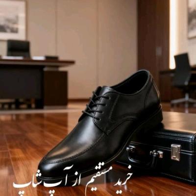 کفش چرم مجلسی بندی مردانه مدل ساعتی