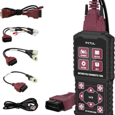دیاگ موتور سیکلت FXTUL مدل M3-A با قابلیت خواندن/پاک کردن کد خطا، 12 زبان و پشتیبانی از موتورهای یاماها، هوندا و کاوازاکی
