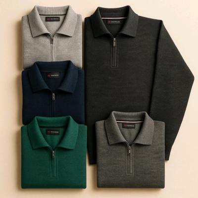 پلیور بافت مردانه نیم زیپ فری سایز