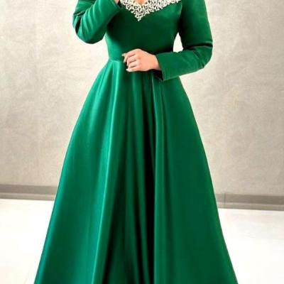 پیراهن مهمانی زنانه ساتن مدل پیراهن بسیار زیبای ماکسی خانومانه ساتن شیک مدل نجلا 5067