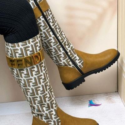 پوتین بلند خانومانه ساق دار قندی FENDI کد 713