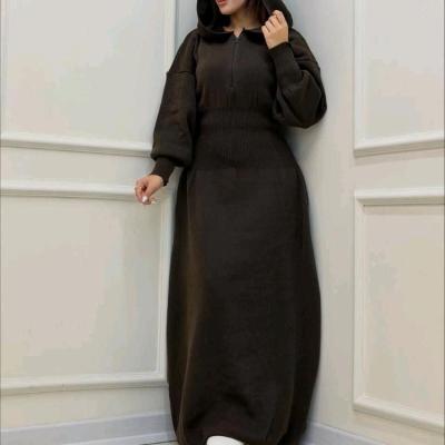 پیراهن روزمره زنانه پشمی مدل بافت ساعت شنی