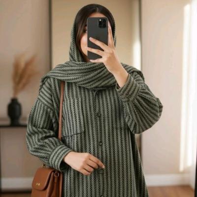 مانتو اسپرت زنانه پشمی مدل شکت گندمی