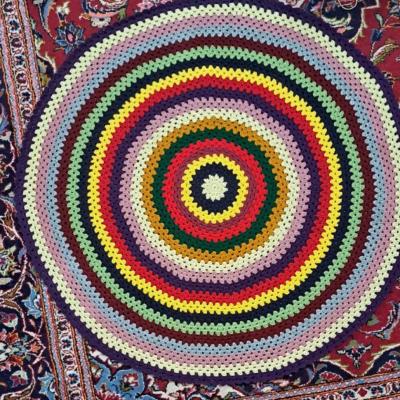 فرشینه گرد دستبافت قطر 115