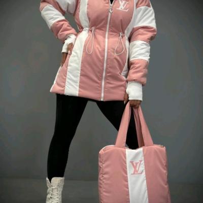 کاپشن مموری ضخیم دخترونه به همراه کیف ست 8547