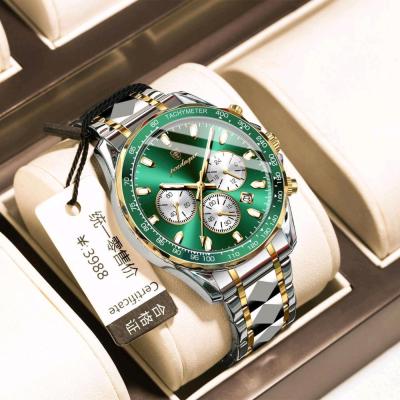 ساعت مردانه استیل سه موتور کرنوگراف ضد آب صفحه شب نما پوداگار