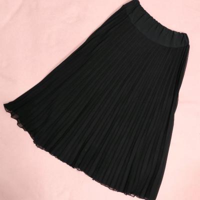 دامن حریر پلیسه مشکی زنانه دانتل