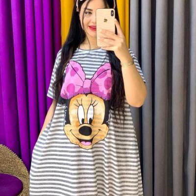 ساحلی زنانه طرح میکی موس جنس ملانژ