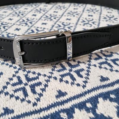 کمربند چرم طبیعی گاوی دستدوز سگک زبانه دار 2