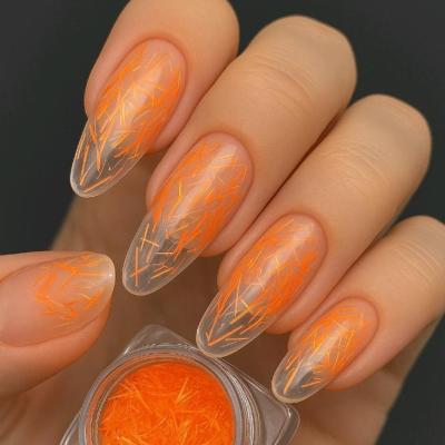 دیزاین ناخن سوزنی نارنجی