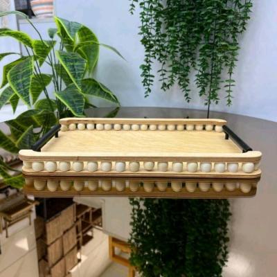 سینی چوبی مهره دار دسته فلزی