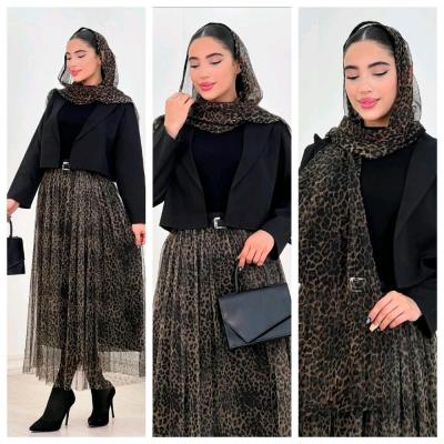 ست کت دامن و شال پلنگی