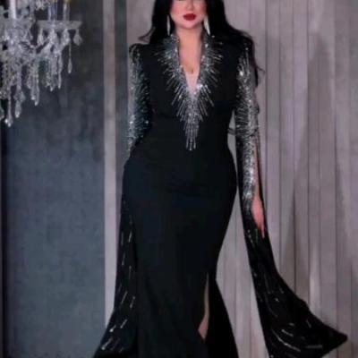 پیراهن شب زنانه کرپ مدل الای