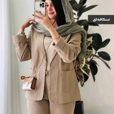 مانتو شلوار زنانه لنین با دو سایز بندی مدل گیسو