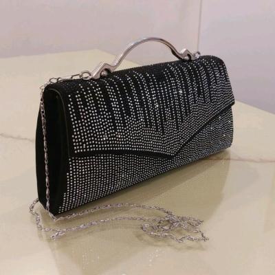 کیف مجلسی مخمل ، بند زنجیری نقره ای دسته دار