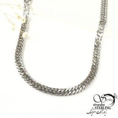 زنجیر مردانه کارتیه نقره925 طرح طلا سفید کد 8999