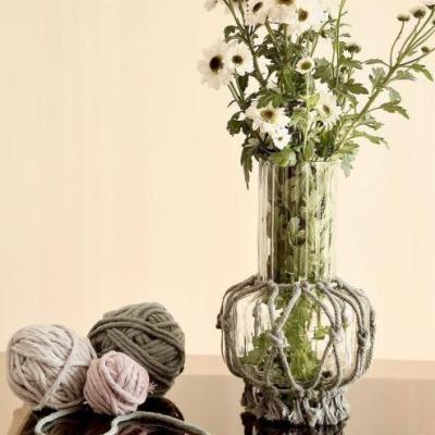 گلدان بلند مکرومه