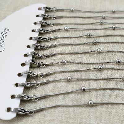 زنجیر استیل توپی نقره ای رنگ ثابت ( گردنبند)