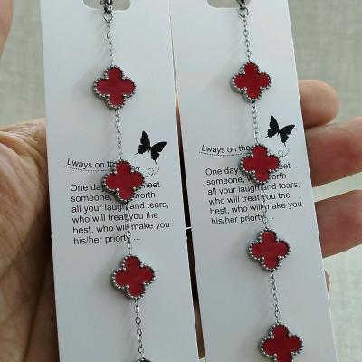 دستبند ونکلیف نقره ای (قرمز)