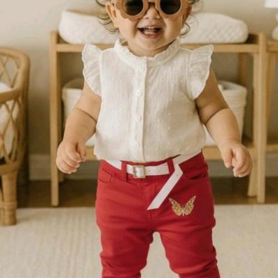 شلوارک کتان دخترانه 9ماه تا2سال