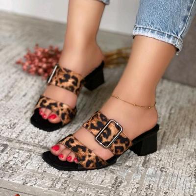 صندل پلنگی زنانه صندل شیک مجلسی کفش پاشنه دار