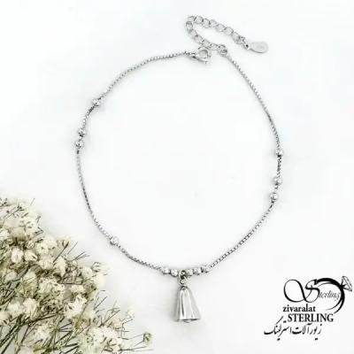 پابند نقره 925 عیار آویز زنگوله ای کد 20038