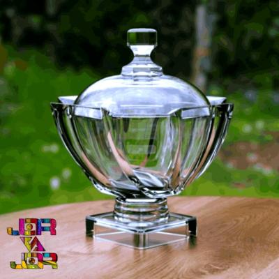 شکلات خوری مدل اسکوئر بلور اصفهان سایز بزرگ و شفاف (2تکه)